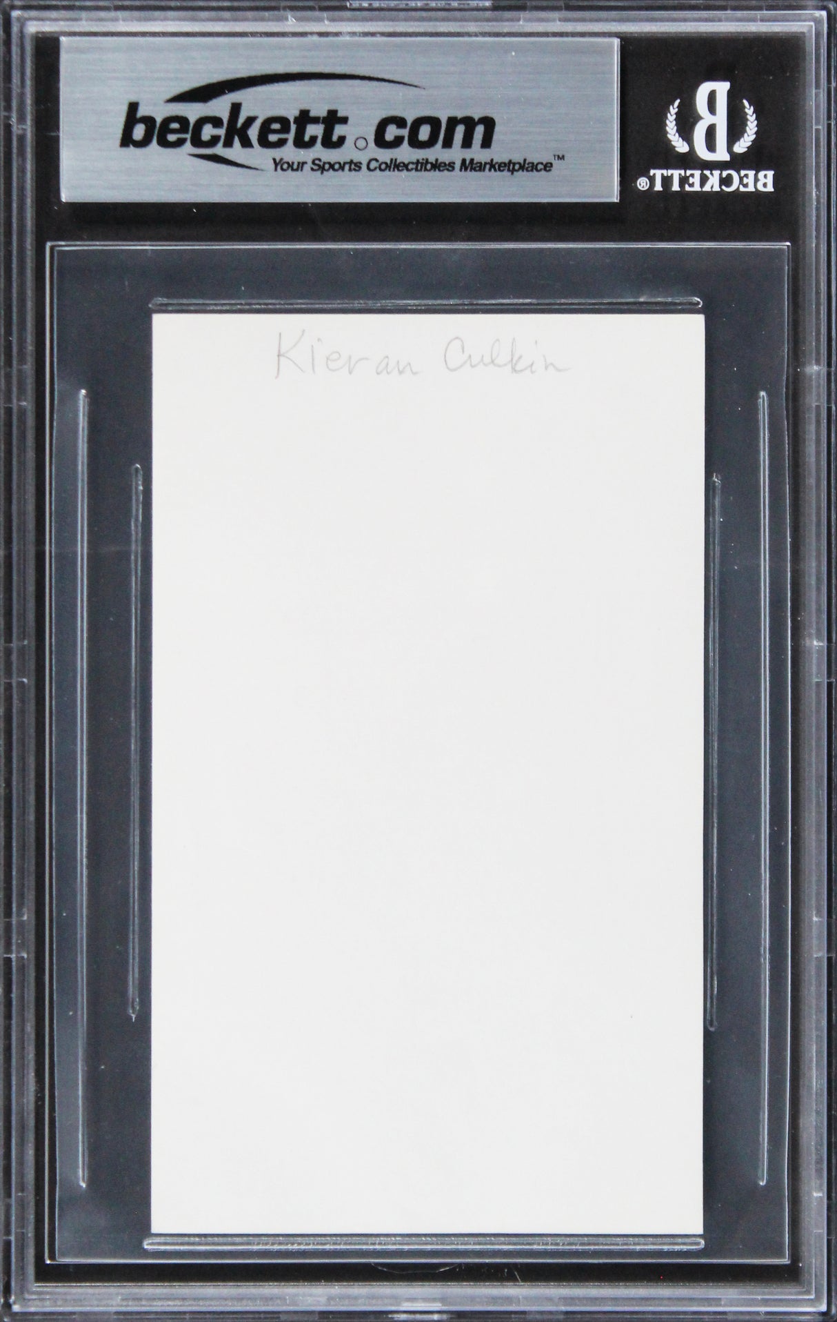 Kieran Culkin Home Alone Authentic Signed 3x5 Index Card BAS Slabbed 1