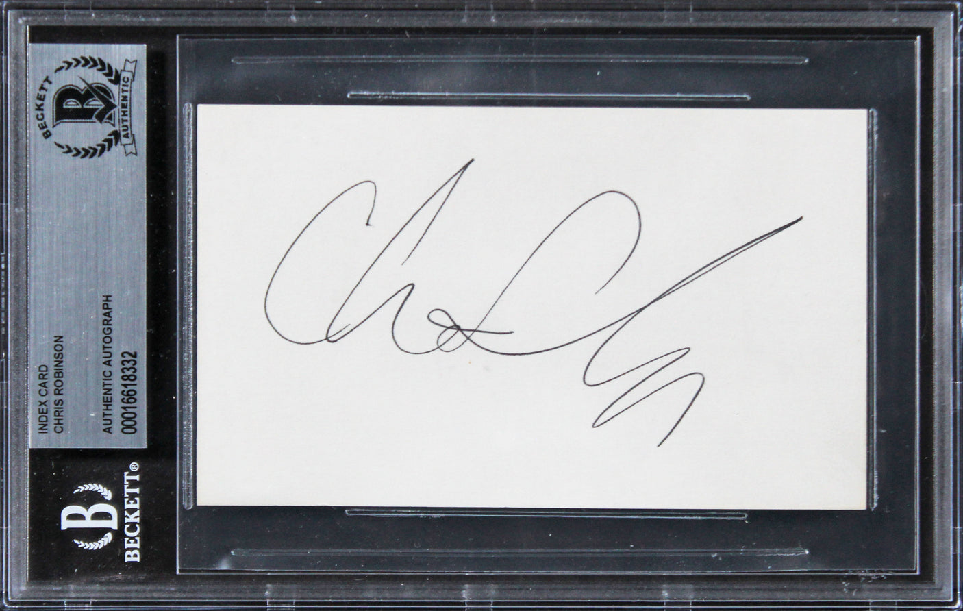 Chris Robinson The Black Crowes Authentic Signed 3x5 Index Card BAS Slabbed