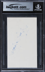 Roy Rogers The Roy Rogers Show Authentic Signed 3x5 Index Card BAS Slabbed 4