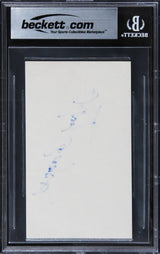 Roy Rogers The Roy Rogers Show Authentic Signed 3x5 Index Card BAS Slabbed 4