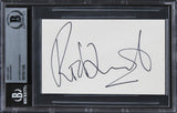 Rod Stewart Singer Authentic Signed 3x5 Index Card Autographed BAS Slabbed 3