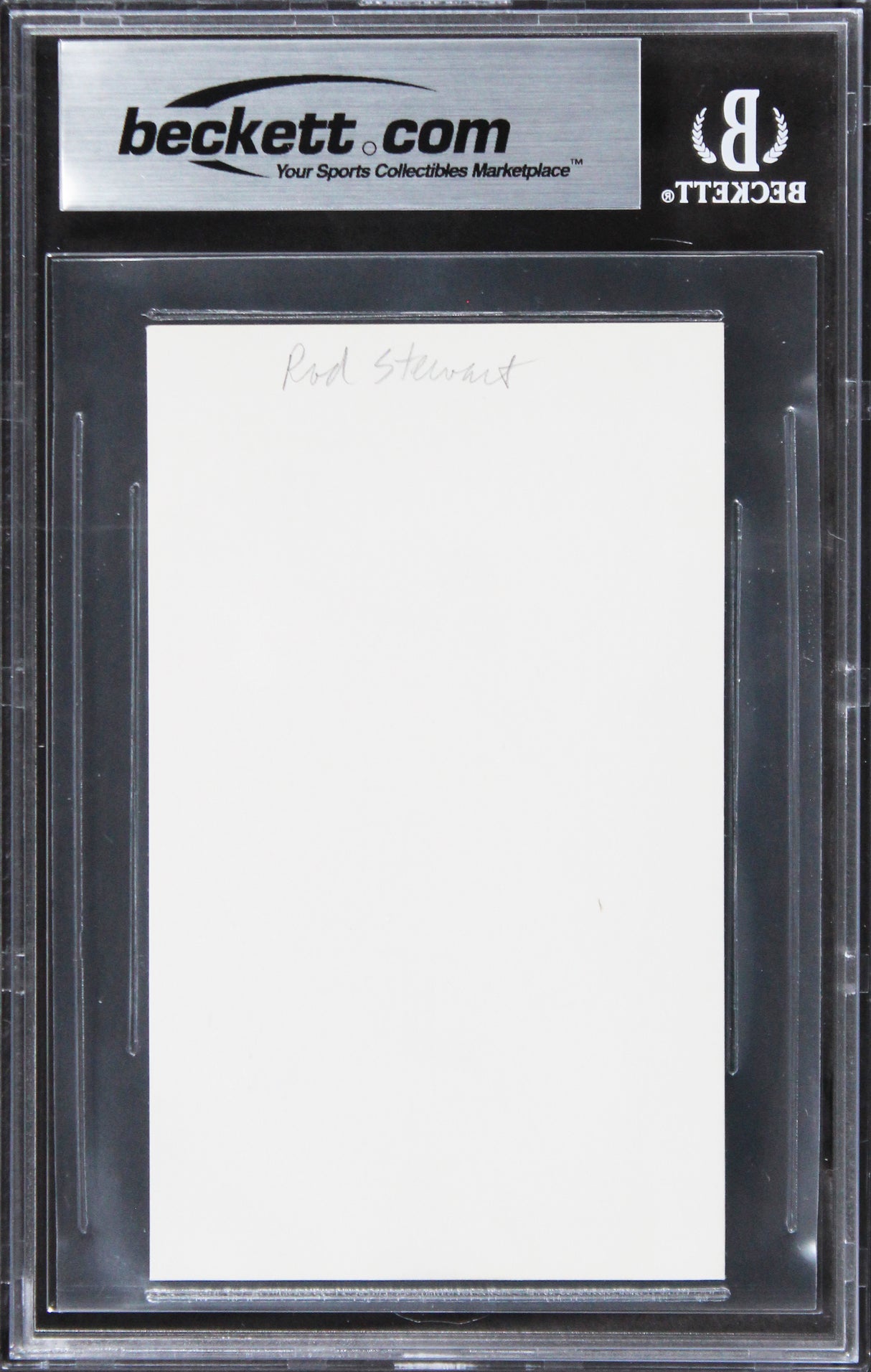 Rod Stewart Singer Authentic Signed 3x5 Index Card Autographed BAS Slabbed 3