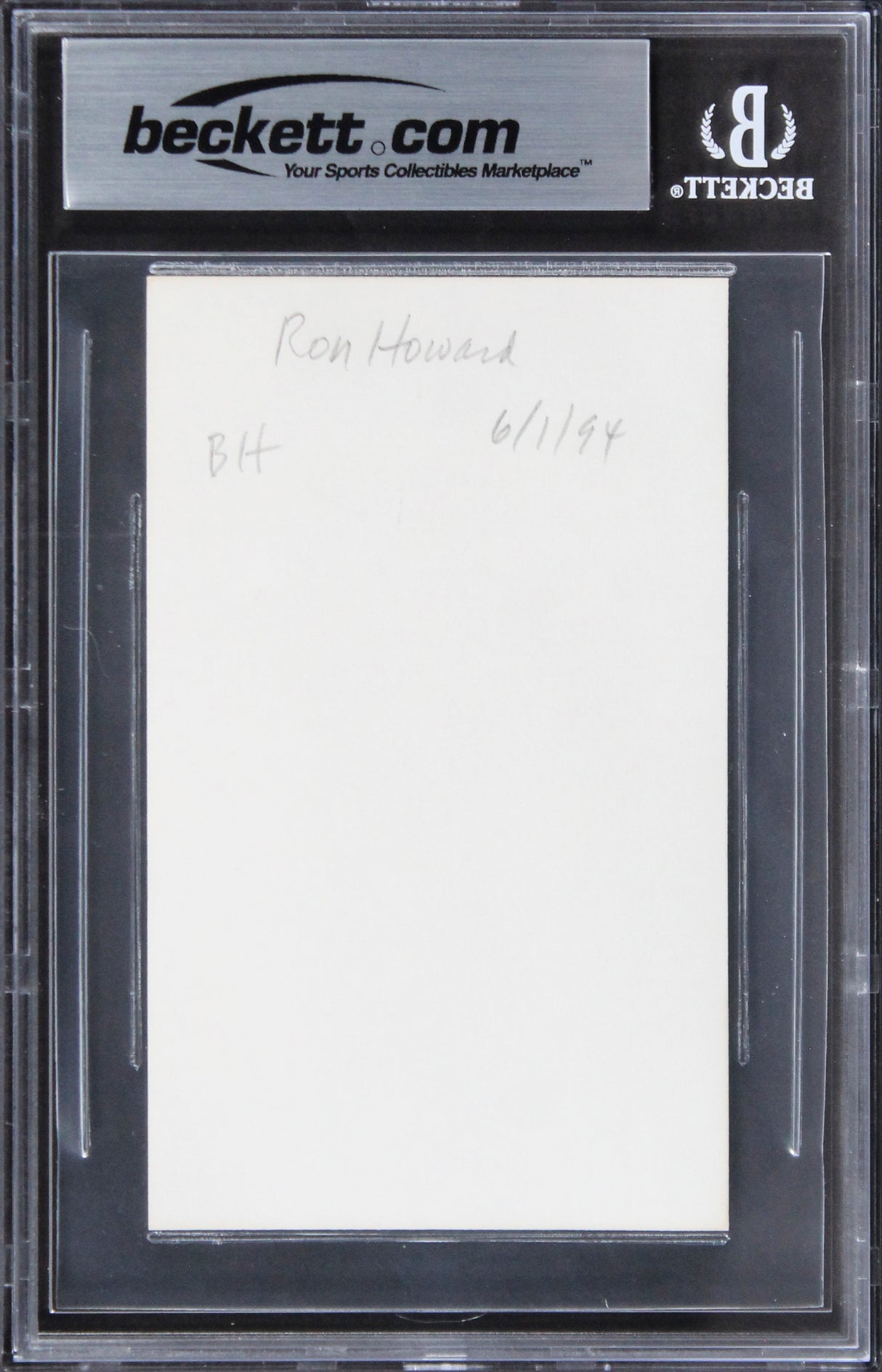 Ron Howard Happy Days Authentic Signed 3x5 Index Card Autographed BAS Slabbed 2