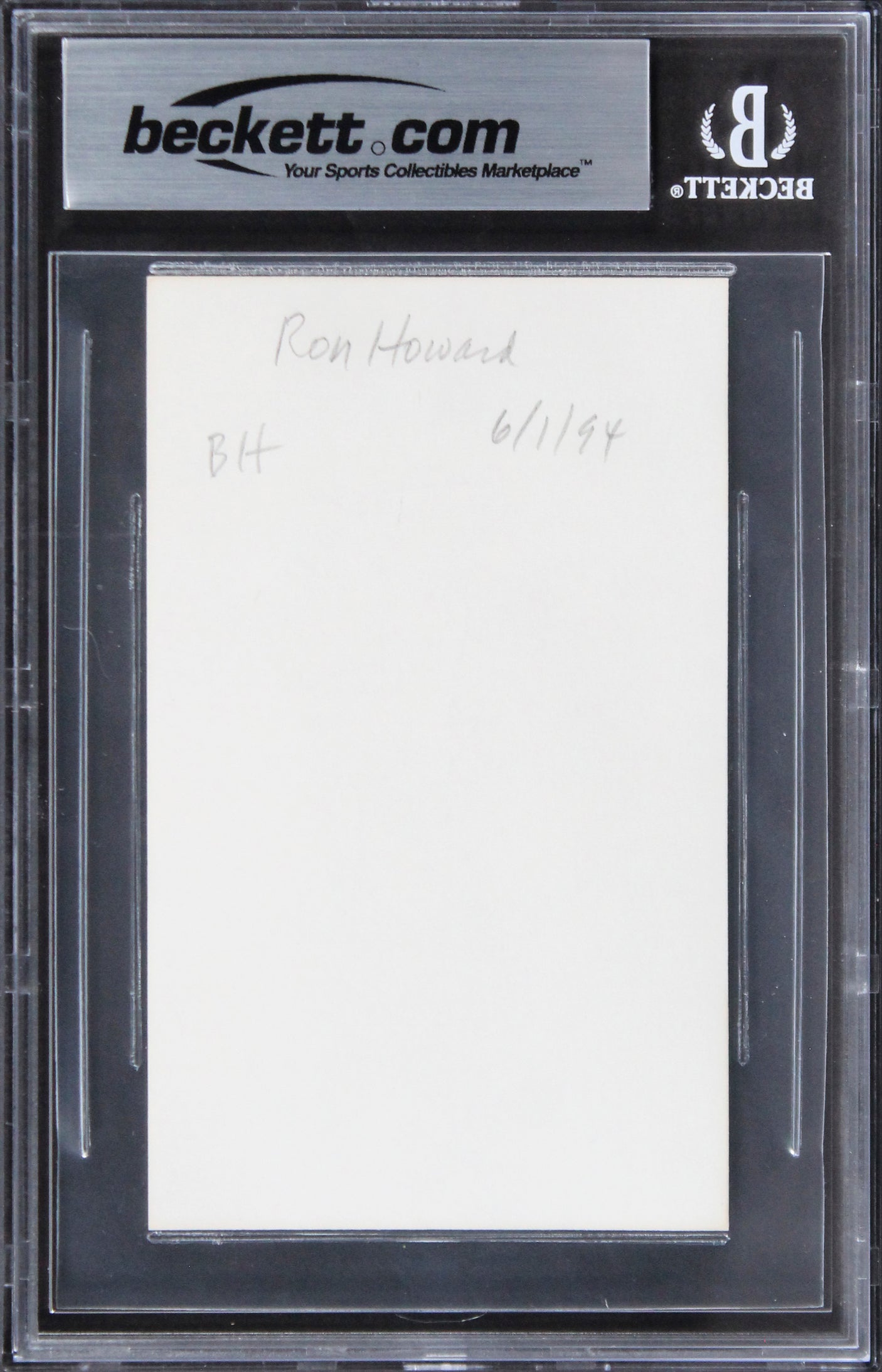 Ron Howard Happy Days Authentic Signed 3x5 Index Card Autographed BAS Slabbed 2