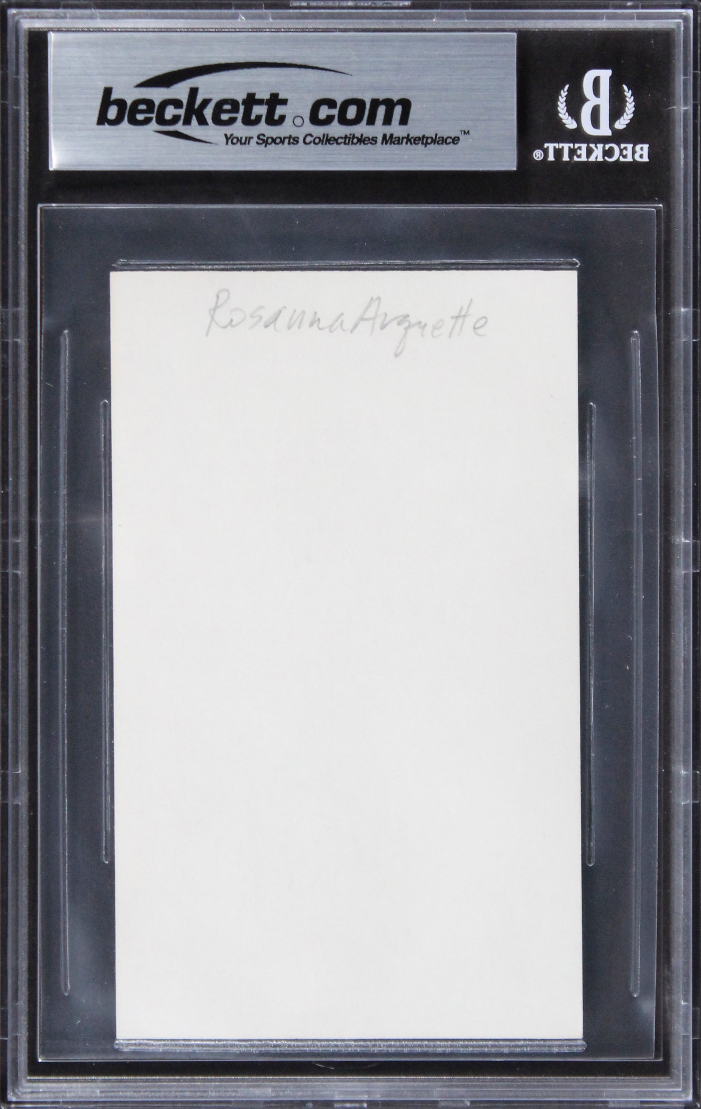 Rosanna Arquette Pulp Fiction Authentic Signed 3x5 Index Card BAS Slabbed 3