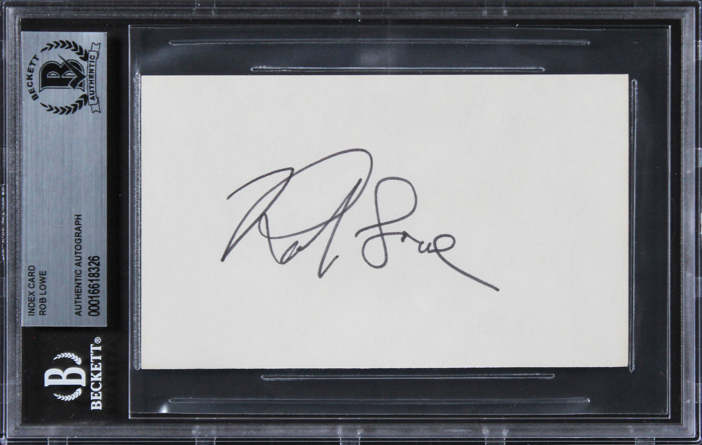 Rob Lowe The Outsiders Authentic Signed 3x5 Index Card Autographed BAS Slabbed