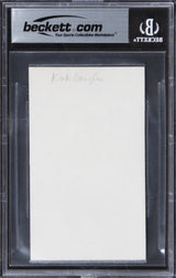 Kirk Douglas Spartacus Authentic Signed 3x5 Index Card Autographed BAS Slabbed 1