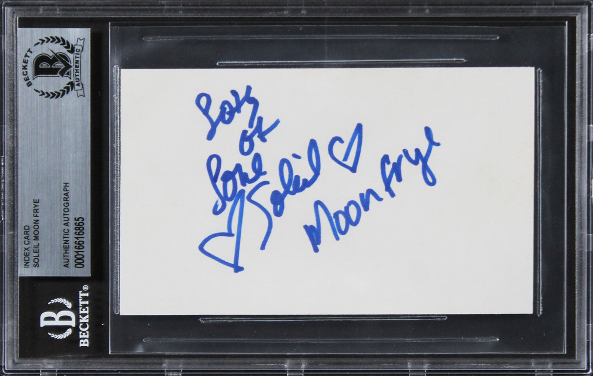 Soleil Moon Frye Punky Brewster "Lots of Love" Signed 3x5 Index Card BAS Slabbed