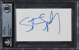 Steven Spielberg Schindler's List Authentic Signed 3x5 Index Card BAS Slabbed