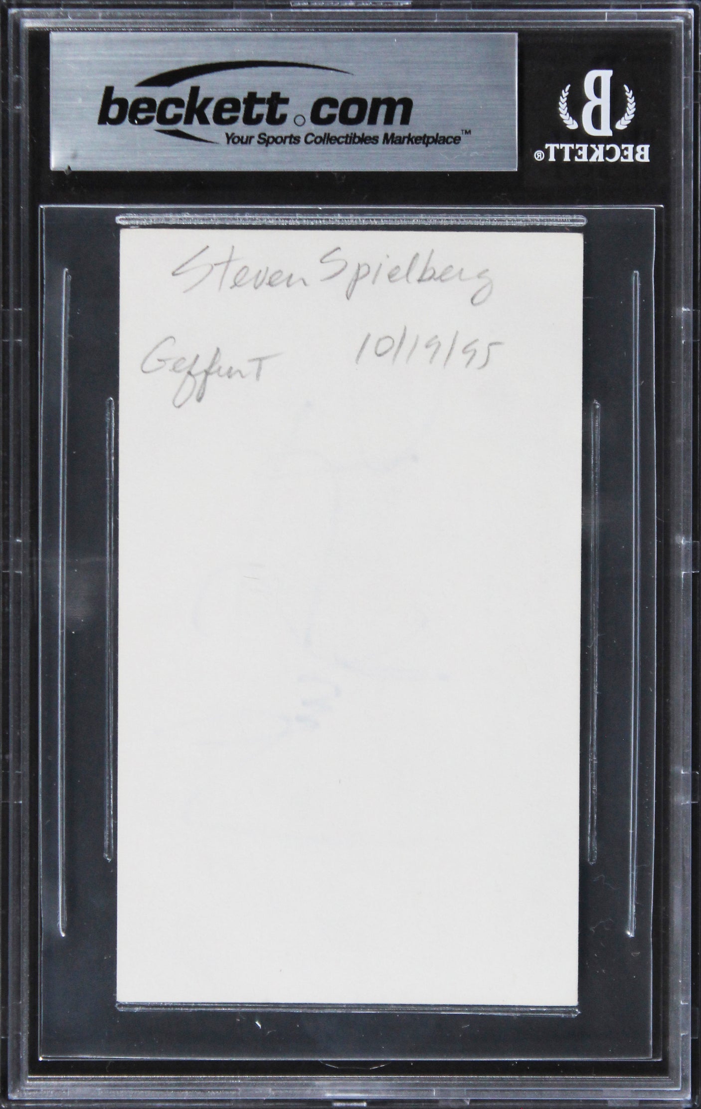 Steven Spielberg Schindler's List Authentic Signed 3x5 Index Card BAS Slabbed