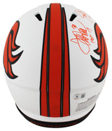 (4) Elway, Sharpe, Davis & McCaffrey Signed Lunar F/S Speed Proline Helmet BAS