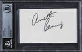 Annette Bening The Grifters Authentic Signed 3x5 Index Card BAS Slabbed