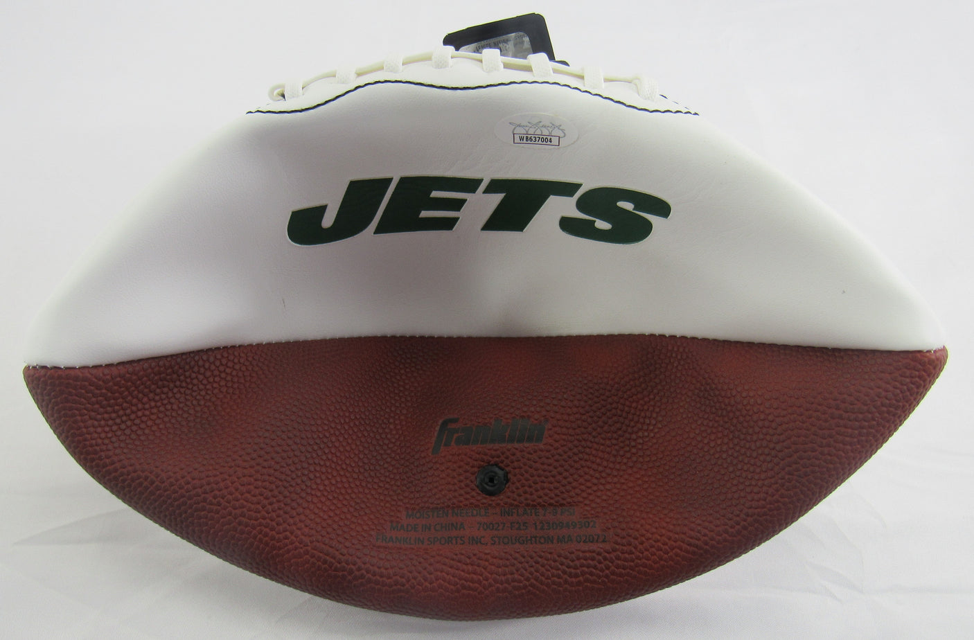 Vinny Testaverde Wayne Chrebet Signed Auto Autograph Jets Logo Football JSA
