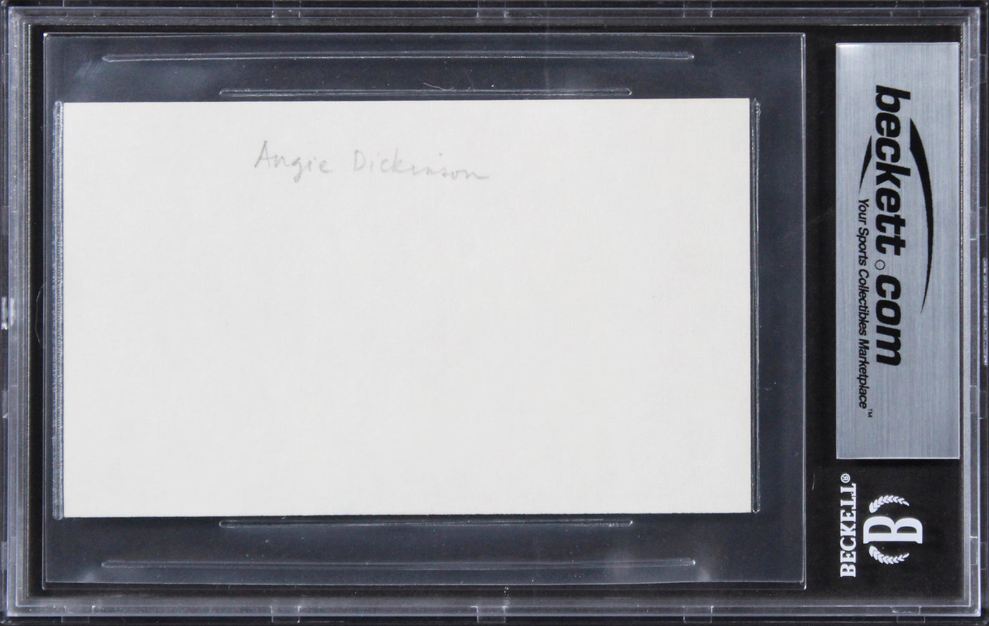 Angie Dickinson Pay it Forward Authentic Signed 3x5 Index Card BAS Slabbed