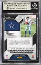 Cowboys Dak Prescott Signed 2016 Panini Prizm #231 Rookie Card BAS Slabbed