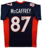 Ed McCaffrey Authentic Signed Navy Blue Pro Style Jersey BAS Witnessed