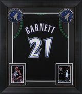 Kevin Garnett Authentic Signed Black Pro Style Framed Jersey BAS Witnessed
