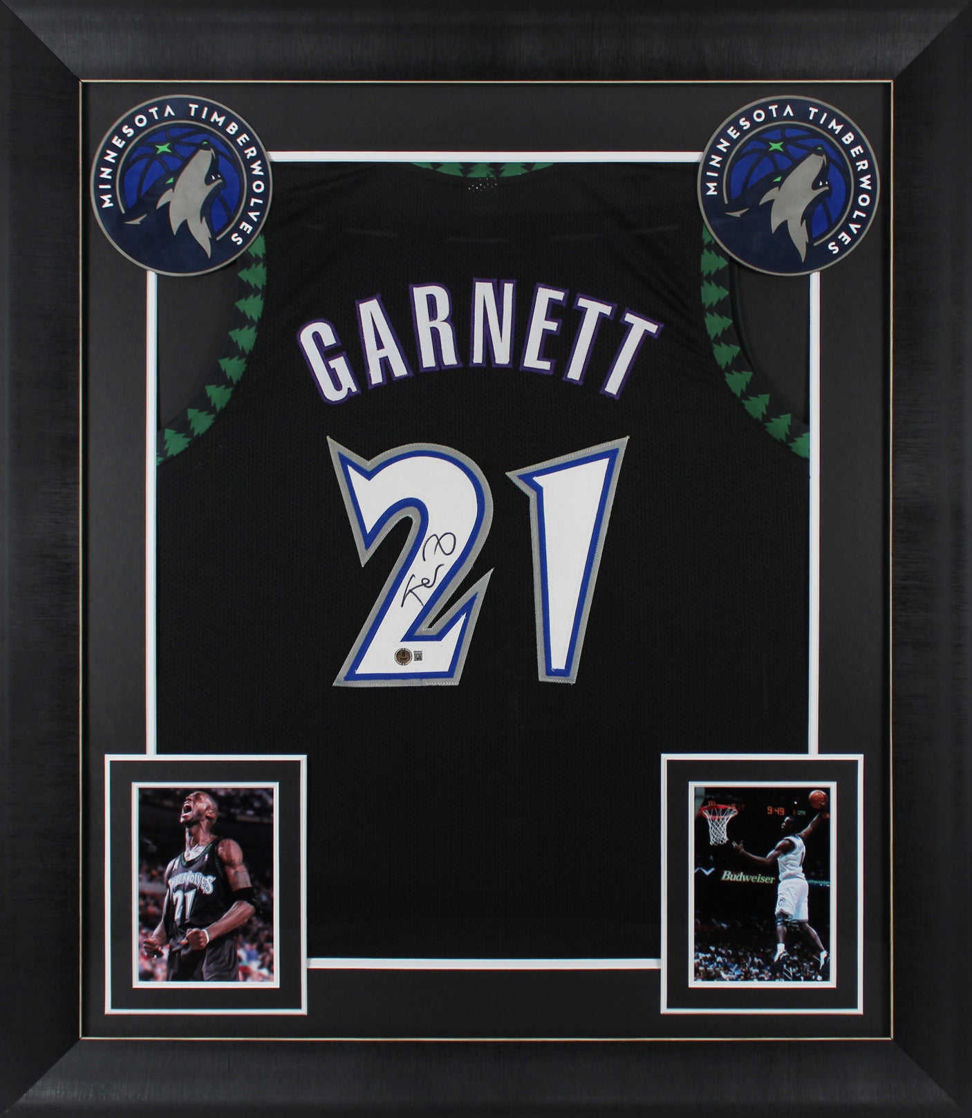 Kevin Garnett Authentic Signed Black Pro Style Framed Jersey BAS Witnessed