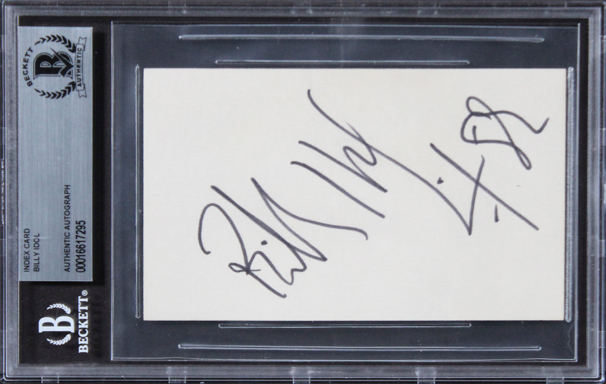 Billy Idol Musician Authentic Signed 3x5 Index Card Autographed BAS Slabbed