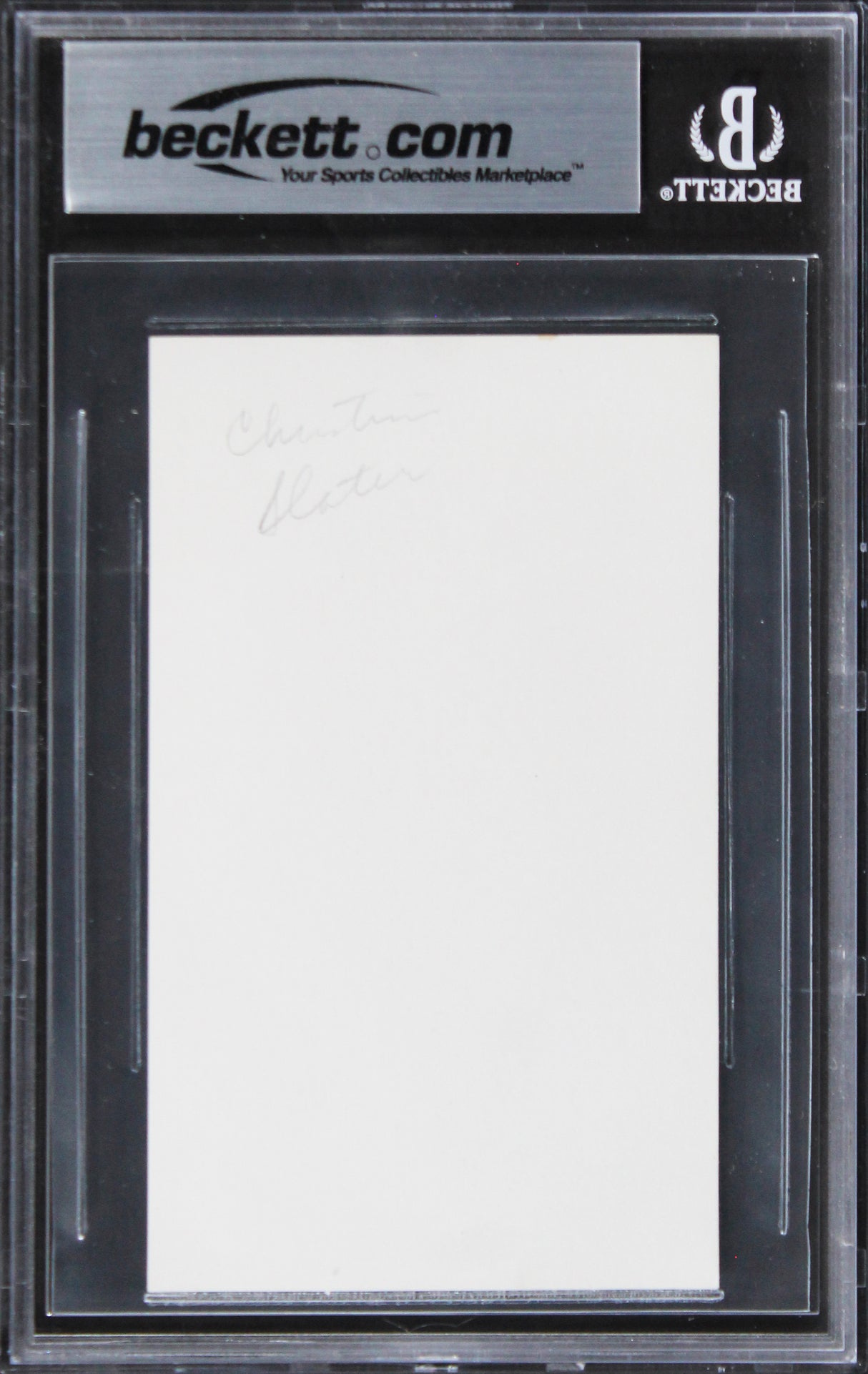 Christian Slater Heathers Authentic Signed 3x5 Index Card BAS Slabbed 1