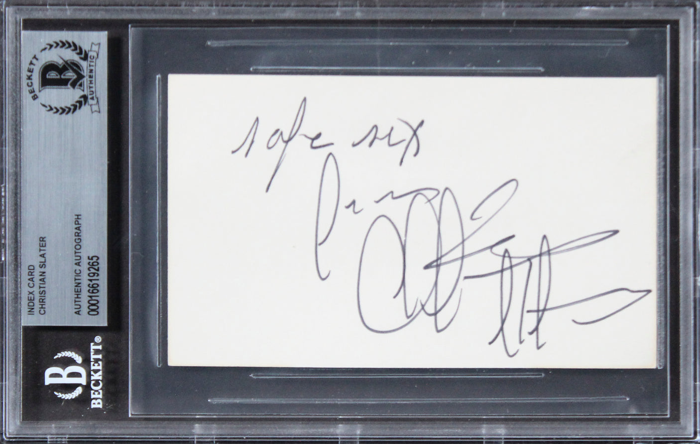 Christian Slater Heathers Authentic Signed 3x5 Index Card BAS Slabbed 2