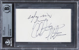 Christian Slater Heathers Authentic Signed 3x5 Index Card BAS Slabbed 3
