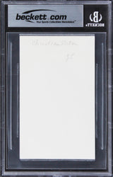 Christian Slater Heathers Authentic Signed 3x5 Index Card BAS Slabbed 3