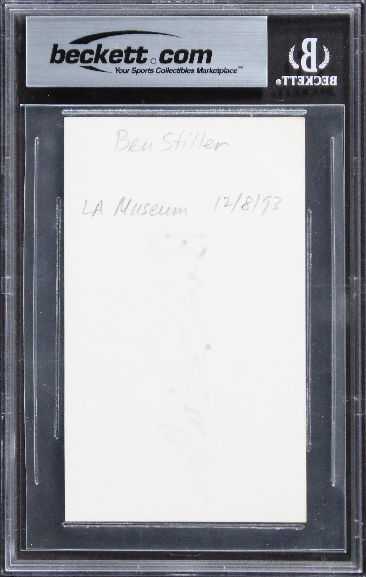 Ben Stiller Meet the Fockers Authentic Signed 3x5 Index Card BAS Slabbed
