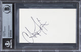 Christy Turlington Model Authentic Signed 3x5 Index Card BAS Slabbed 2