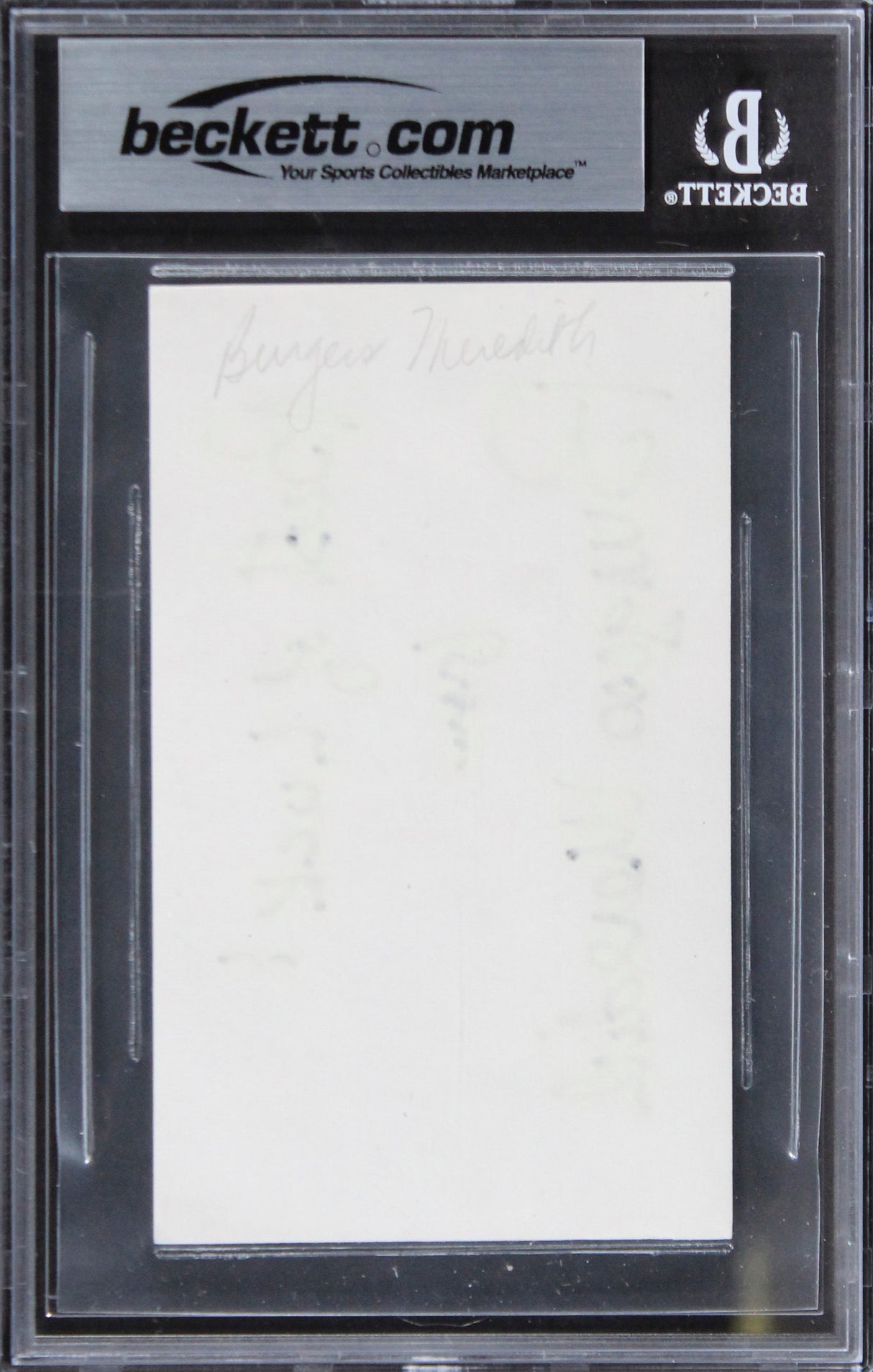 Burgess Meredith Rocky "Best Of Luck" Signed 3x5 Index Card BAS Slabbed 1