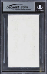 Burgess Meredith Rocky "Best Of Luck" Signed 3x5 Index Card BAS Slabbed 1