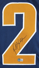 Marshall Faulk Authentic Signed Navy Blue Pro Style Jersey BAS Witnessed