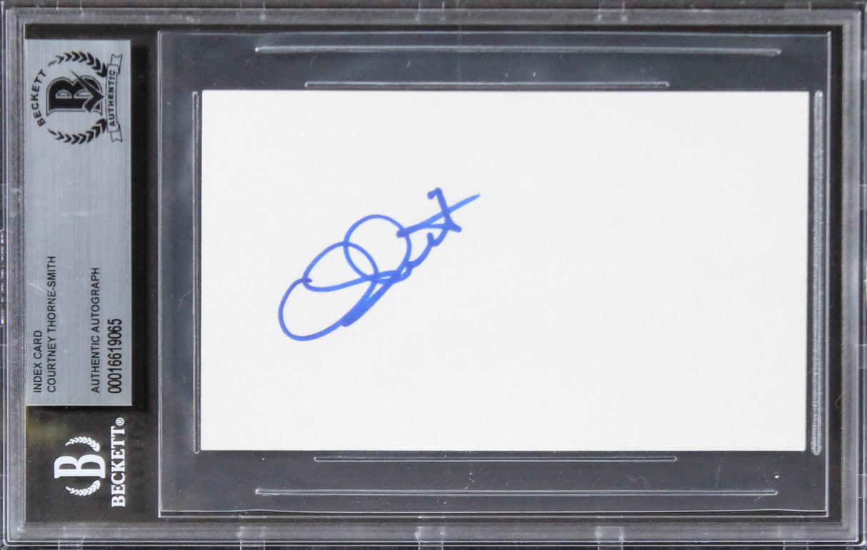 Courtney Thorne-Smith Melrose Place Authentic Signed 3x5 Index Card BAS Slabbed