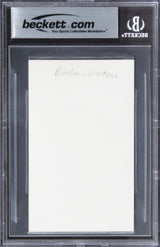 Barbara Walters The View Authentic Signed 3x5 Index Card BAS Slabbed 3
