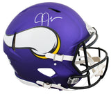 Justin Jefferson Autographed Minnesota Vikings Speed Authentic Helmet Beckett Witnessed