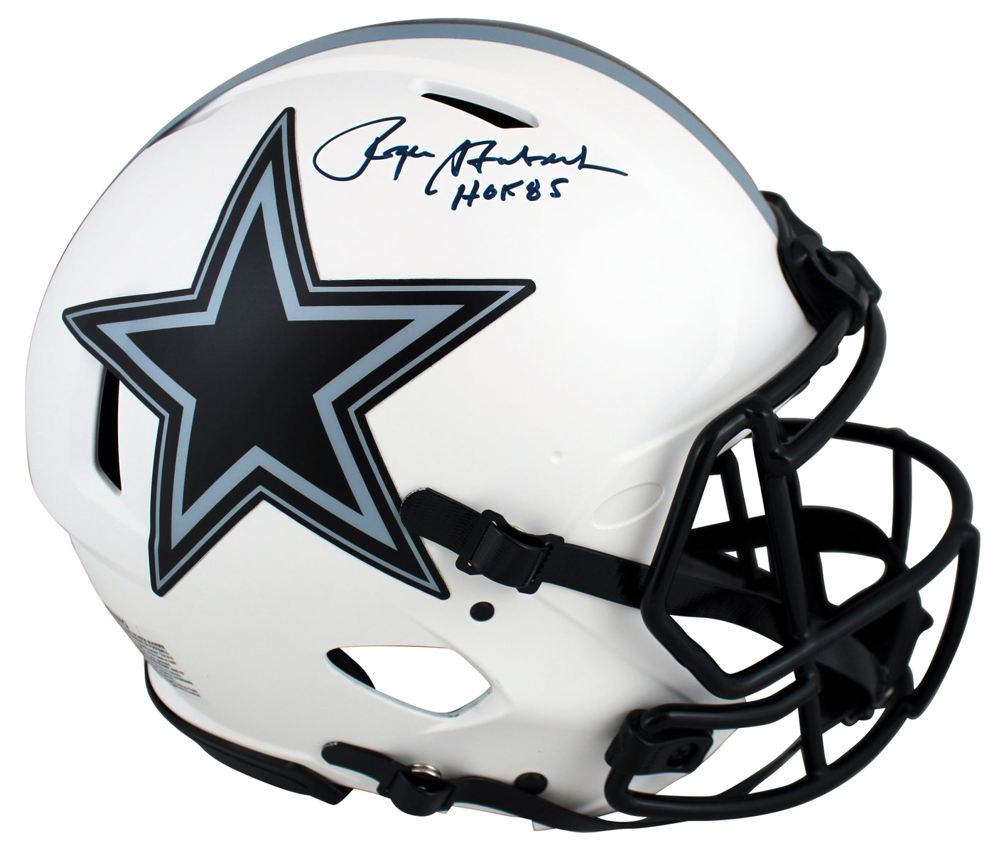 Cowboys Roger Staubach "HOF 85" Signed Lunar Full Size Speed Proline Helmet BAS