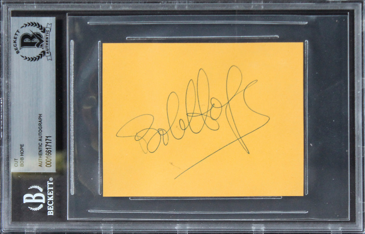 Bob Hope The Ghost Breakers Authentic Signed 3x4 Cut Signature BAS Slabbed