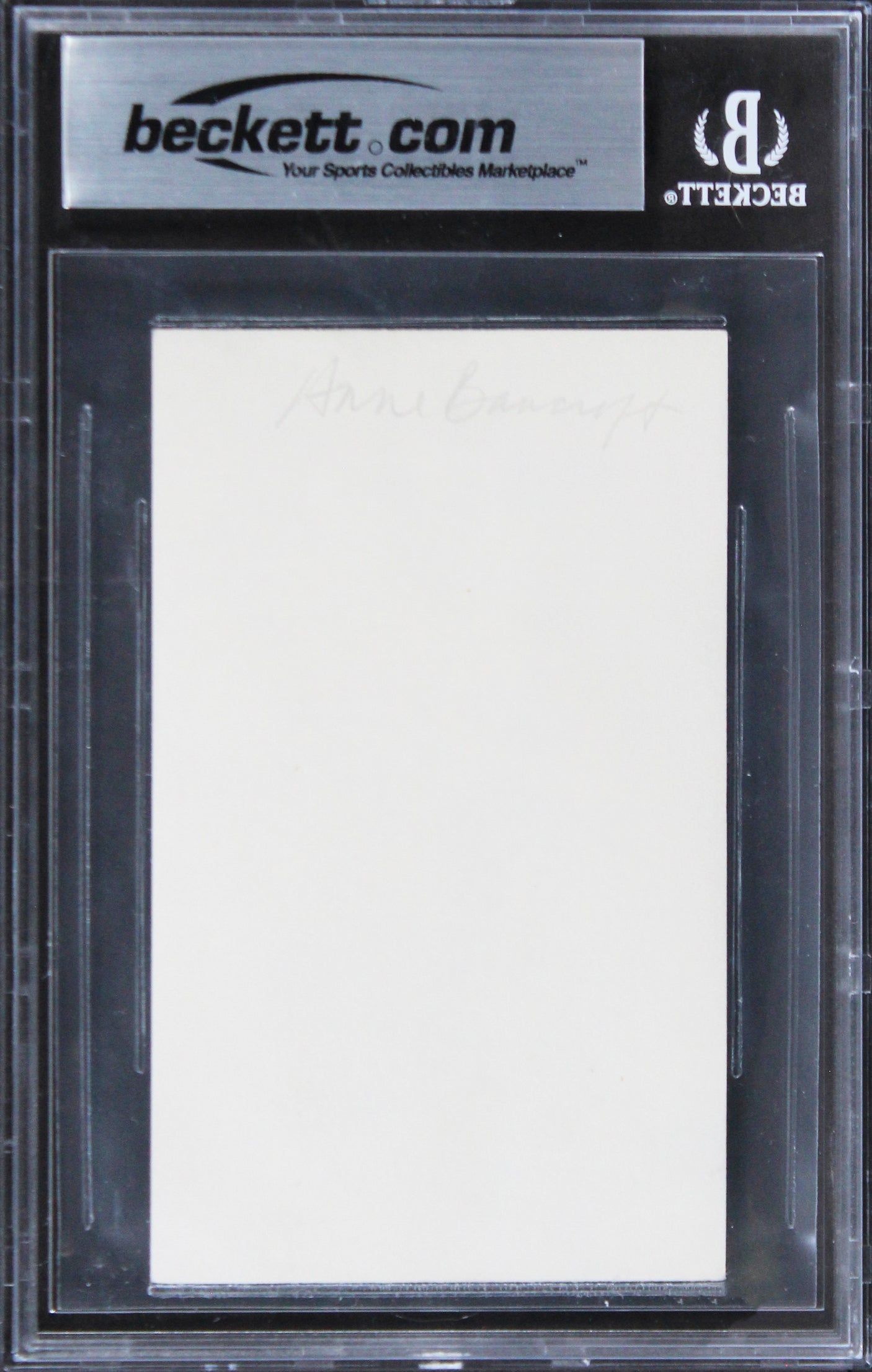 Anne Bancroft The Miracle Worker Authentic Signed 3x5 Index Card BAS Slabbed