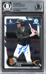 Giants Lucius Fox Signed 2016 Bowman Chrome Prospects #BCP13 Card BAS Slabbed