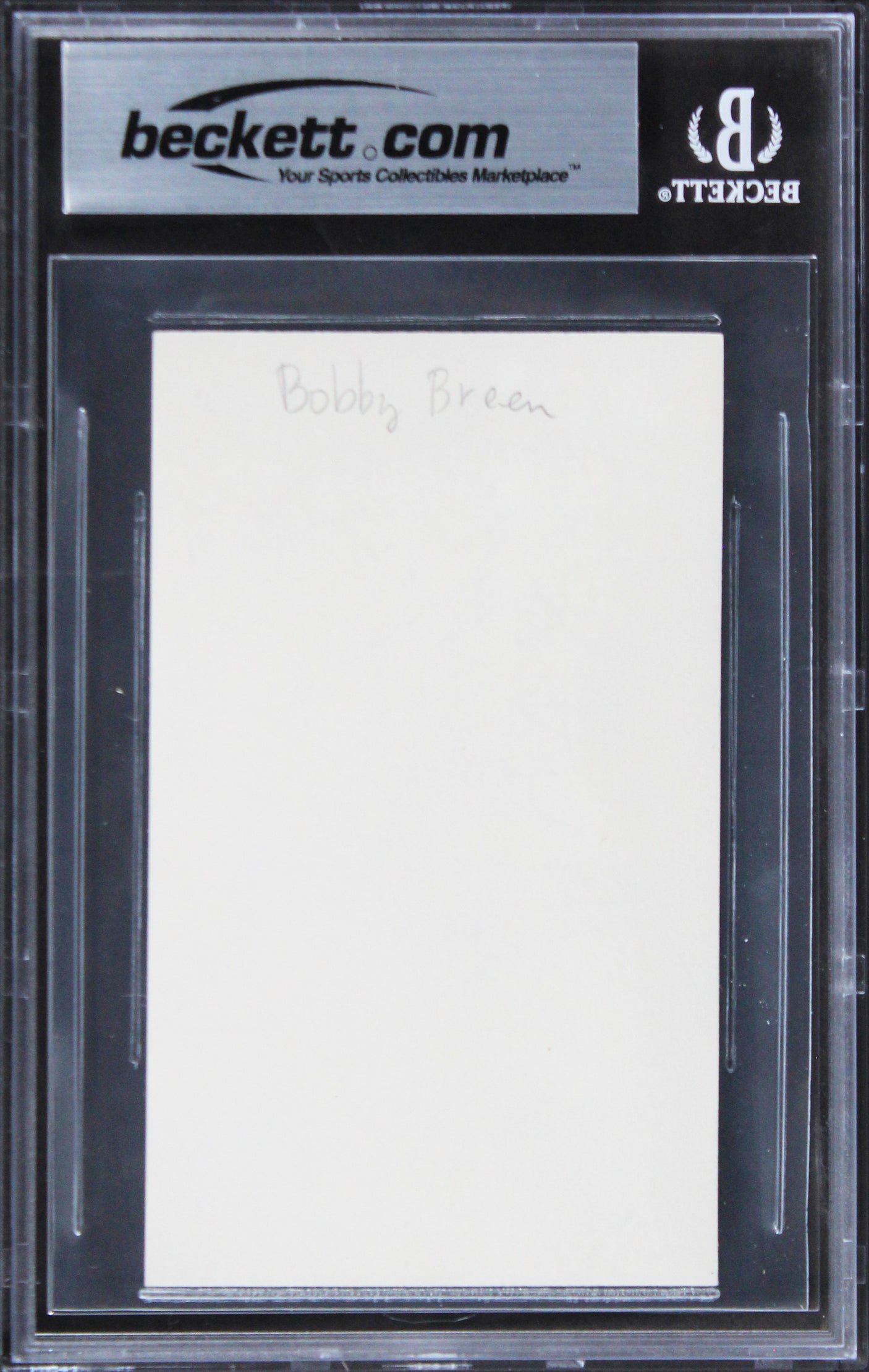 Bobby Breen Let's Sing Again "Musical Note" Signed 3x5 Index Card BAS Slabbed