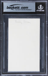 Bobby Breen Let's Sing Again "Musical Note" Signed 3x5 Index Card BAS Slabbed