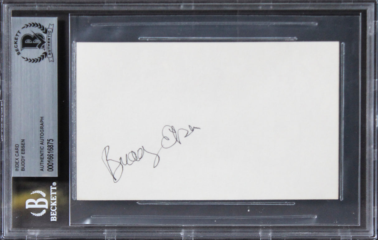Buddy Ebsen Breakfast At Tiffany's Authentic Signed 3x5 Index Card BAS Slabbed 1