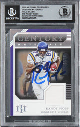 Randy Moss Signed 2020 National Treasures CM Silver #76 Card Auto 10! BAS Slab