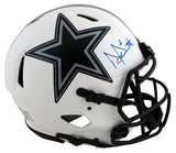 Cowboys Dak Prescott Signed Lunar Full Size Speed Proline Helmet w/ Case BAS Wit