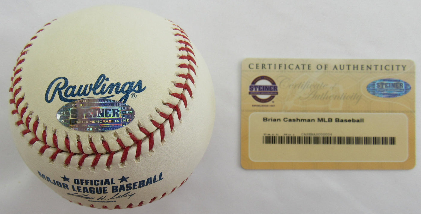 Brian Cashman Signed Auto Rawlings Baseball Steiner COA