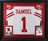 Deebo Samuel Authentic Signed White Pro Style Framed Jersey Autographed JSA