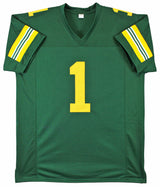 Warren Moon HOF 06 Authentic Signed Green Pro Style Jersey BAS Witnessed #W52352
