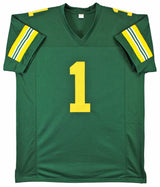 Warren Moon HOF 06 Authentic Signed Green Pro Style Jersey BAS Witnessed #W52352