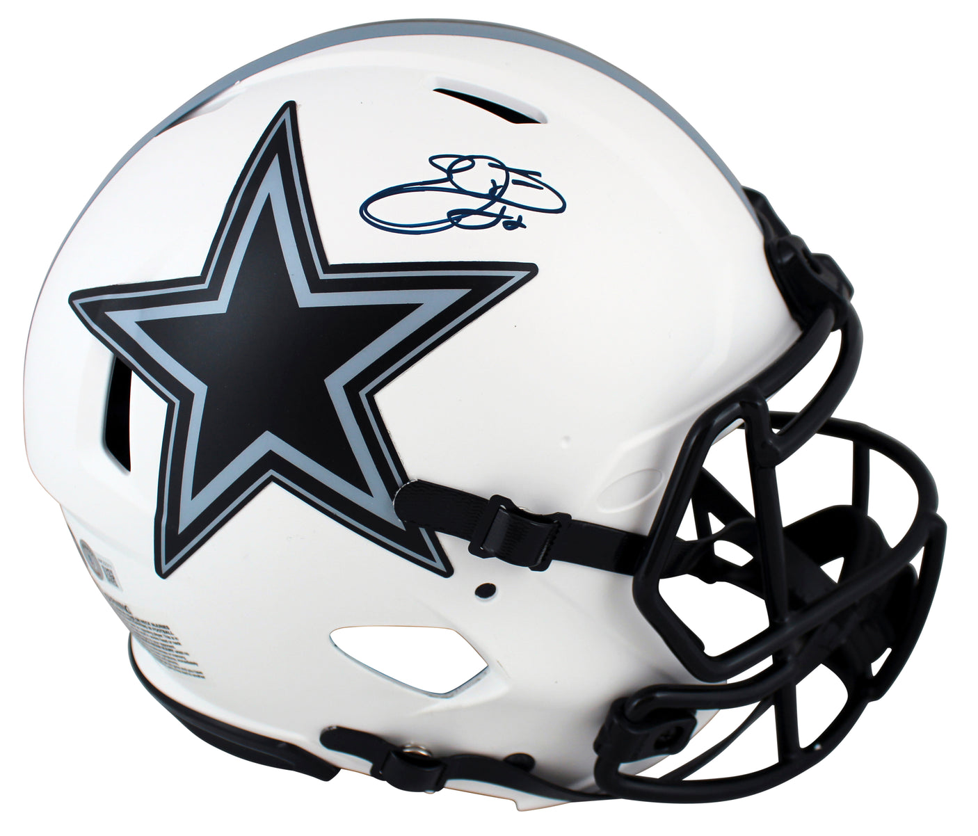 Cowboys Emmitt Smith Signed Lunar Full Size Speed Proline Helmet BAS Witnessed