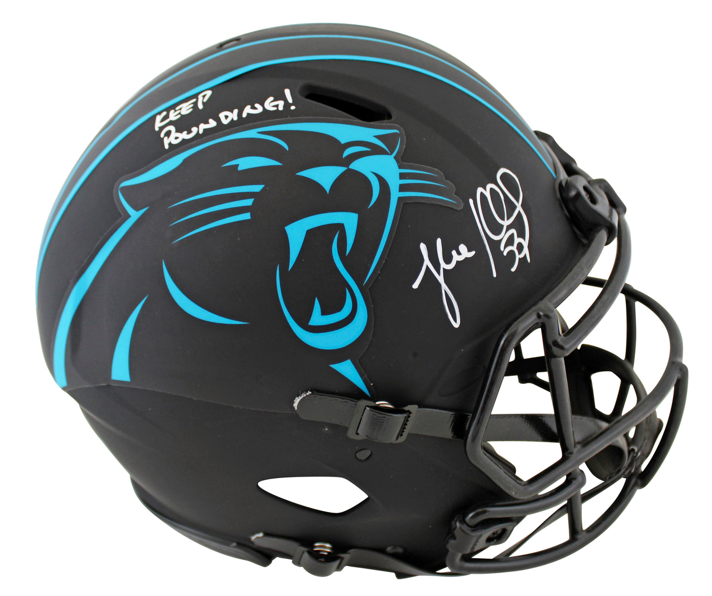 Panthers Luke Kuechly "KP" Signed Eclipse Full Size Speed Proline Helmet BAS Wit